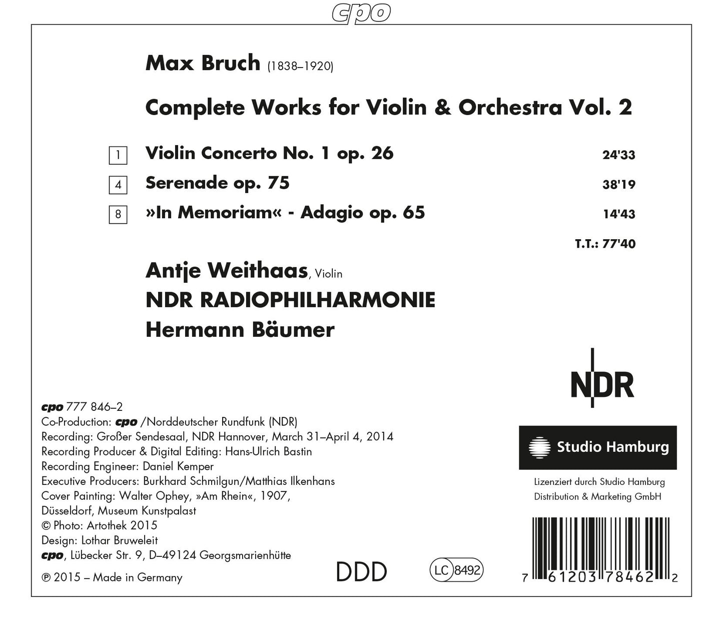 Bruch: Complete Works for Violin & Orchestra, Vol. 2