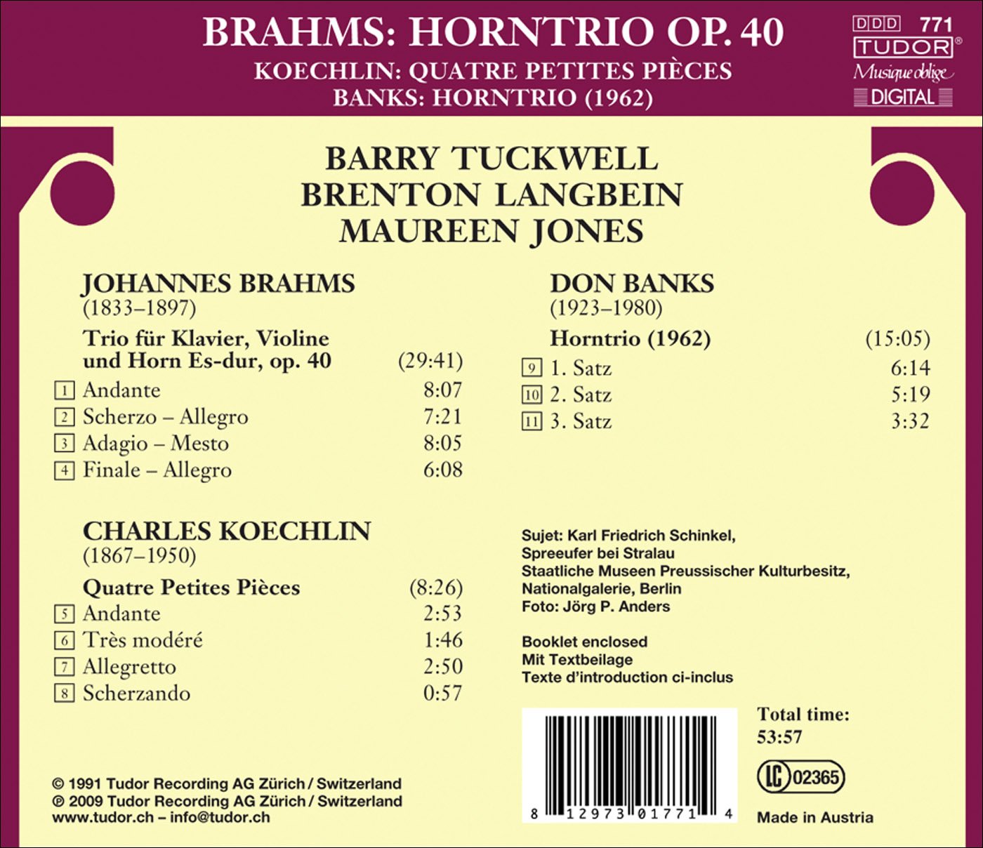 HORNTRIO OP. 40, QUATRE PETITE