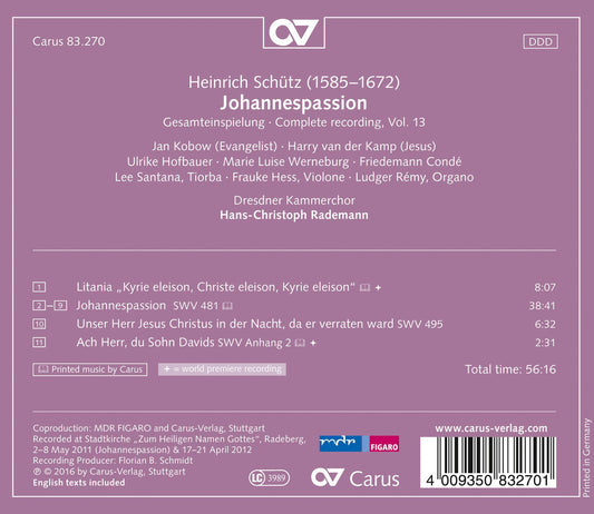 Schütz: Johannespassion, SWV 481