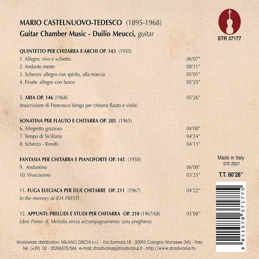 Castelnuovo-Tedesco: Notes - Guitar Chamber Music