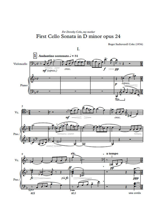 FIRST CELLO SONATA