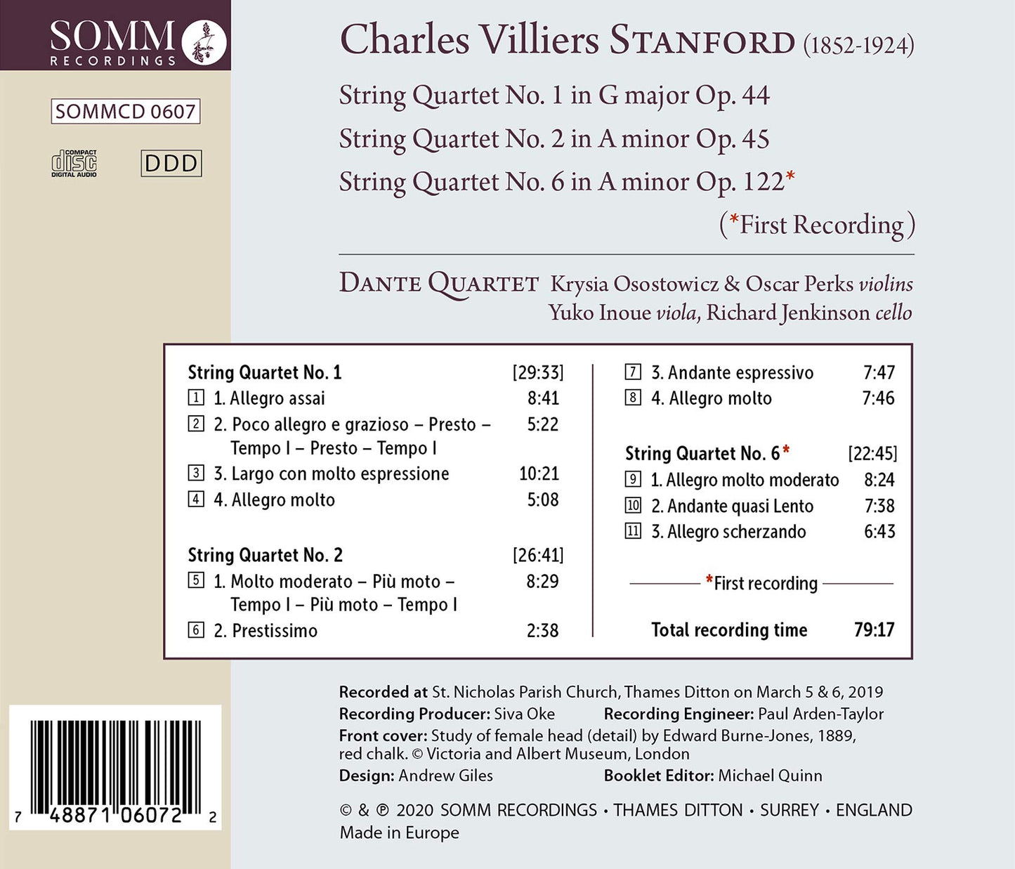 Stanford Quartets Nos.1, 2 & 6 (Vol. III)