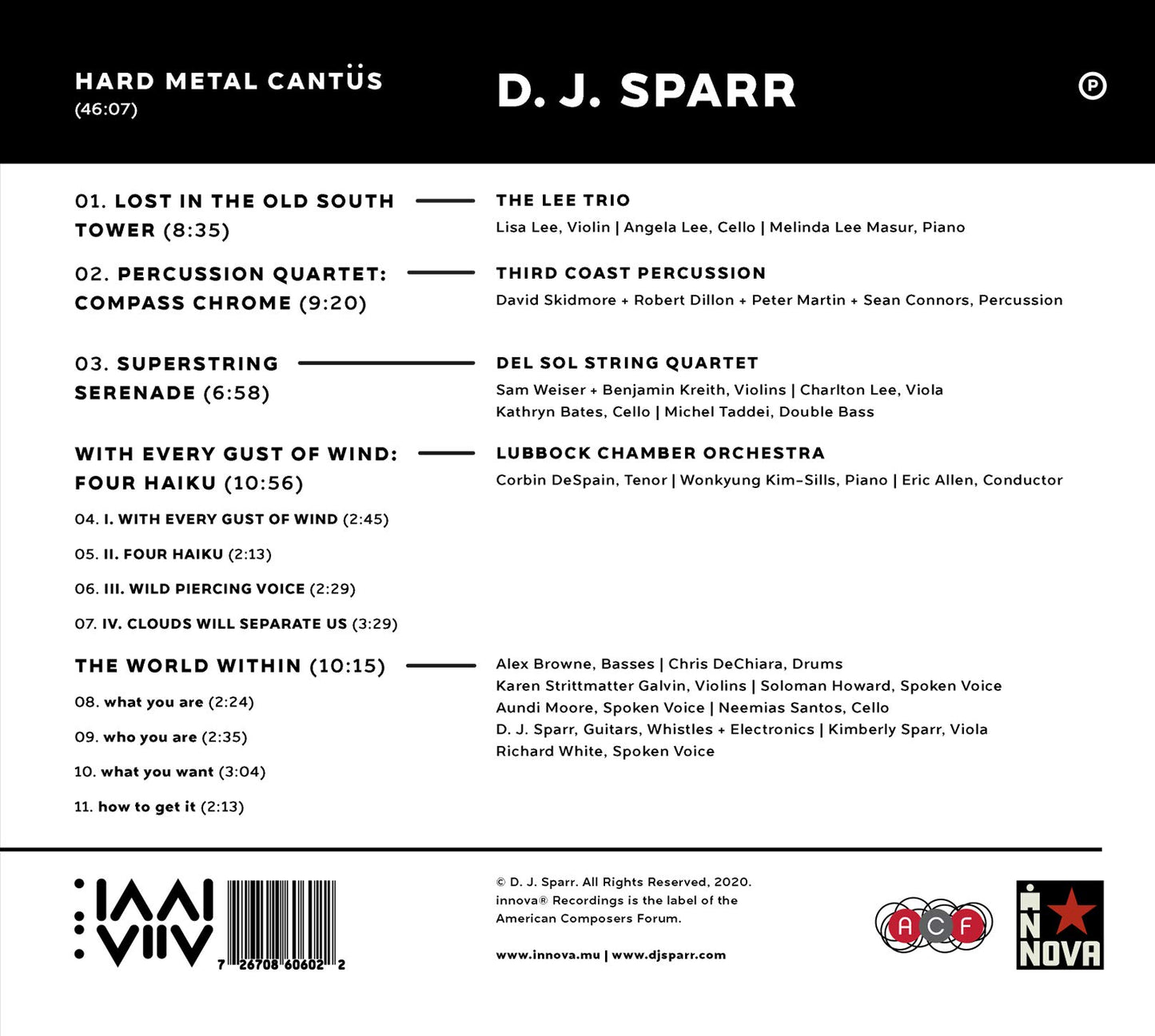 Sparr: Hard Metal Cantüs