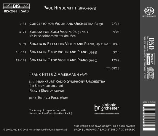 Hindemith: Violin Sonatas & Concerto