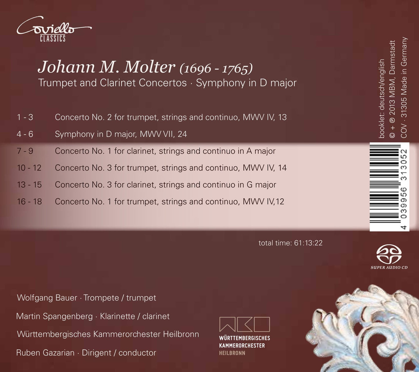 Molter: Trumpet & Clarinet Concertos - Symphony in D major