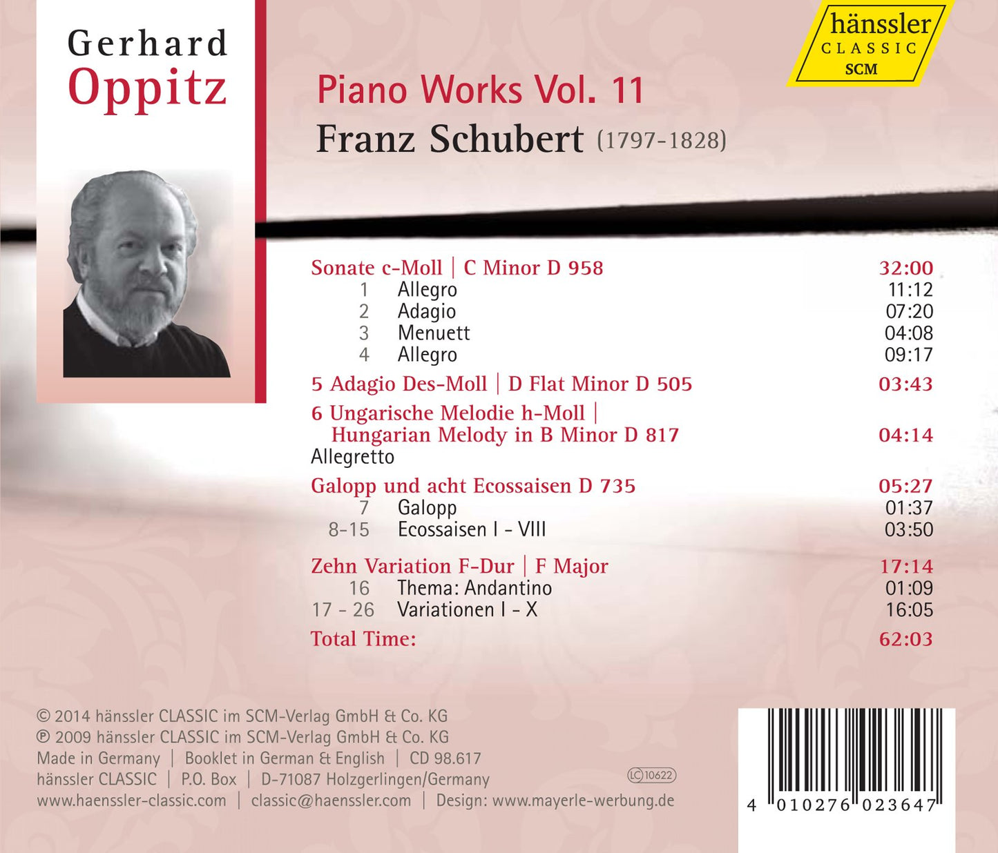 Schubert: Piano Works, Vol. 11