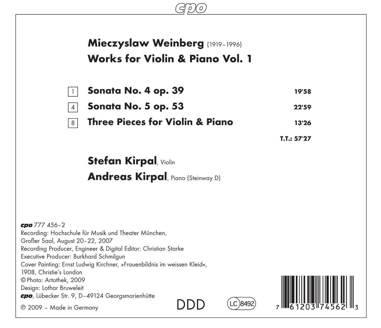 Weinberg, M.: Violin Sonatas Nos. 4 and 5 / 3 Pieces