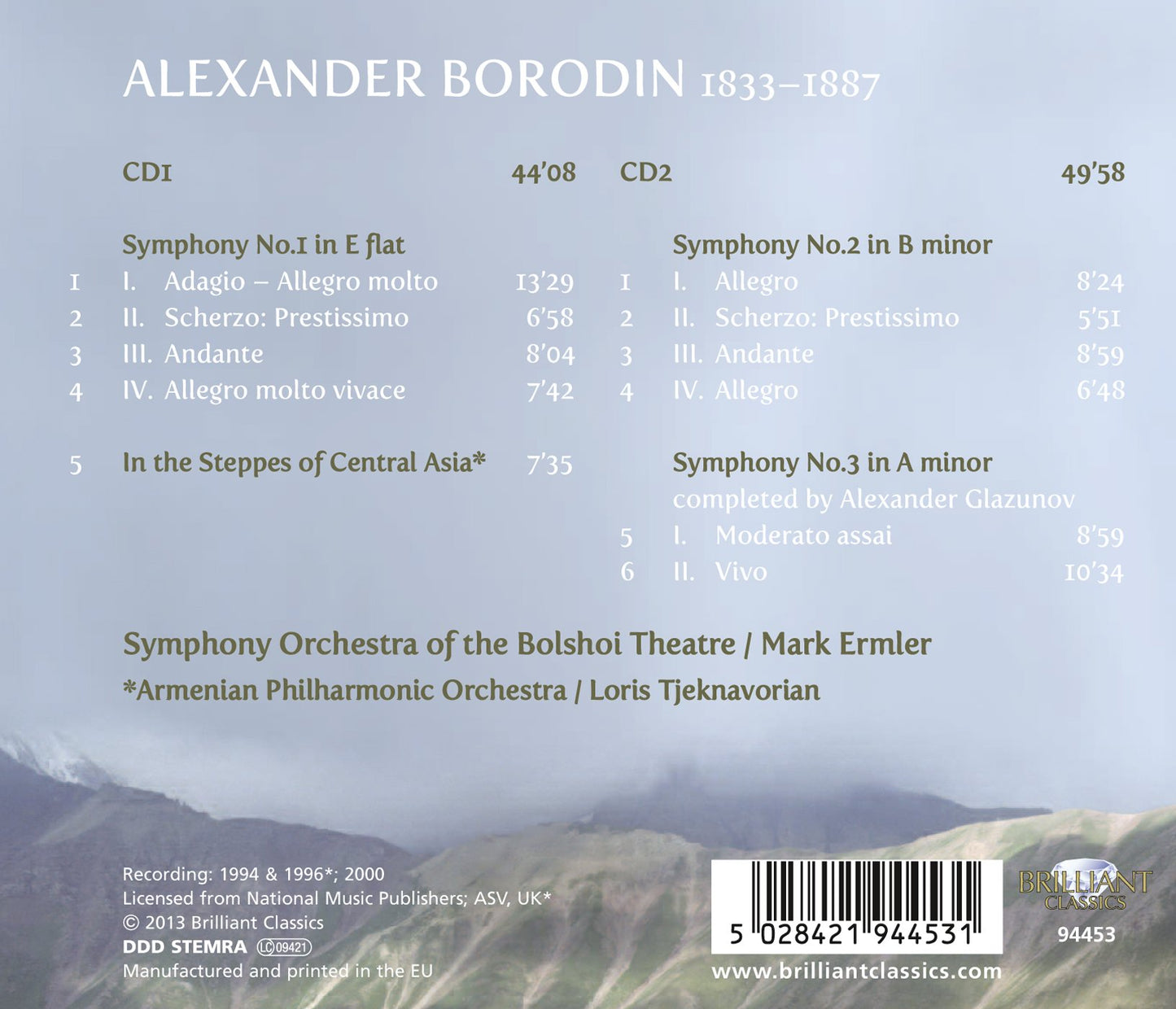SYMPHONIES NOS. 1-3  IN THE ST