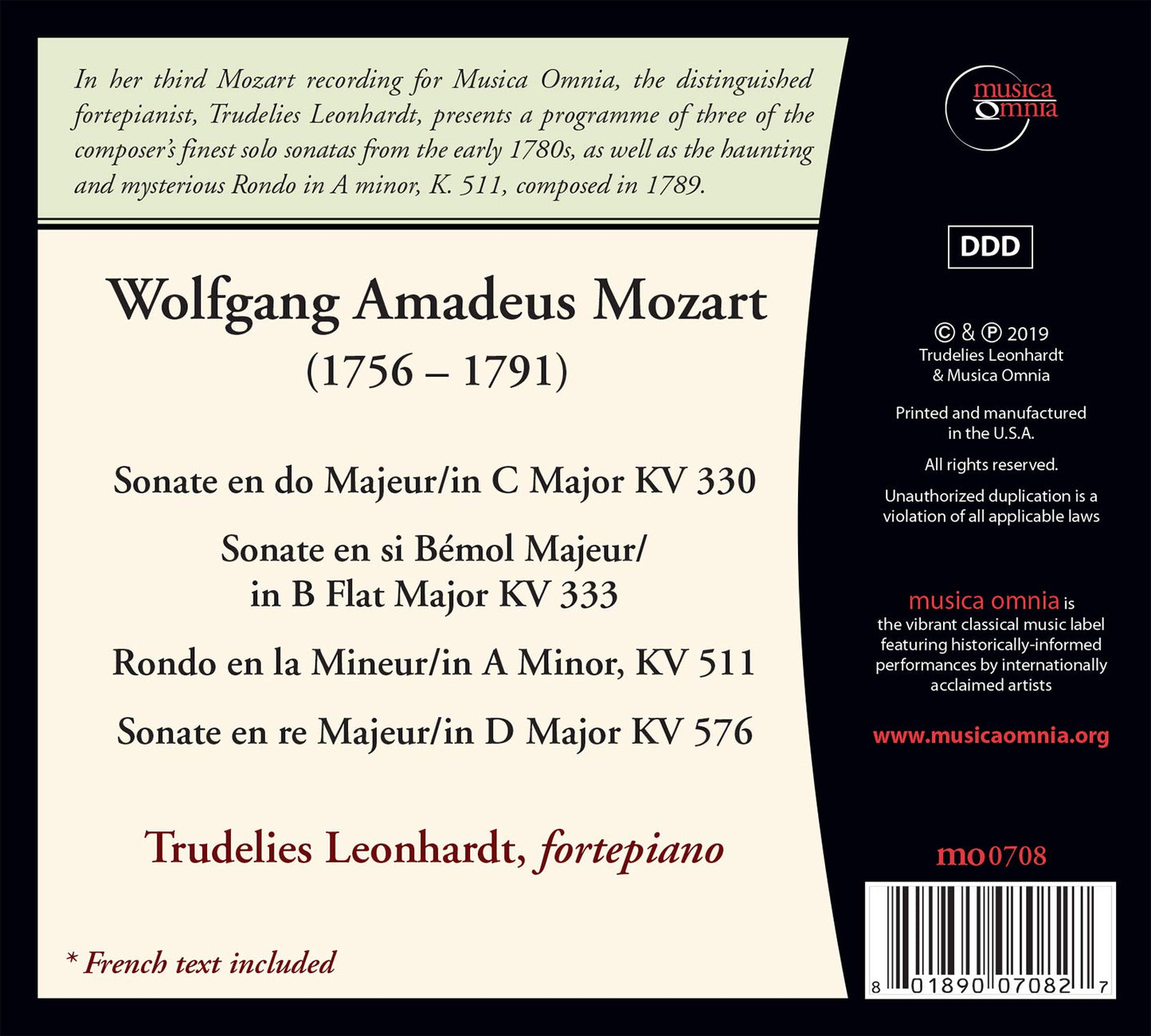 Mozart: Sonatas, K. 330, K. 333, K. 576 / Rondo, K. 511