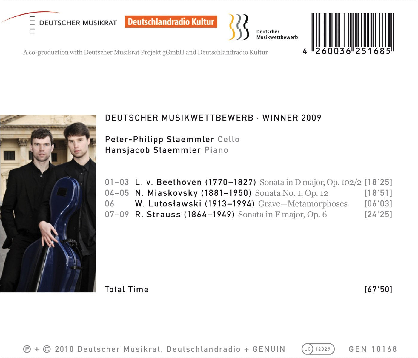 Duo Staemmler - Works for Cello and Piano by Beethoven, Myas