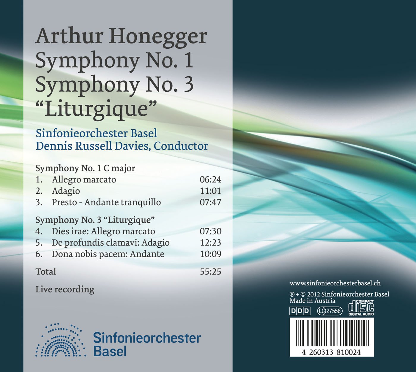 Honegger: Symphonies Nos. 1 & 3, "Liturgique"
