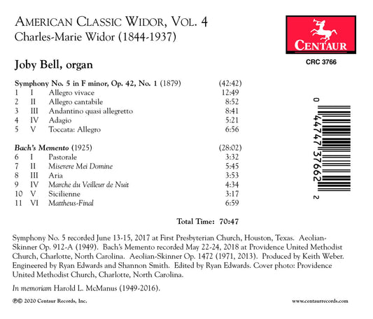 American Classic Widor, Vol. 4