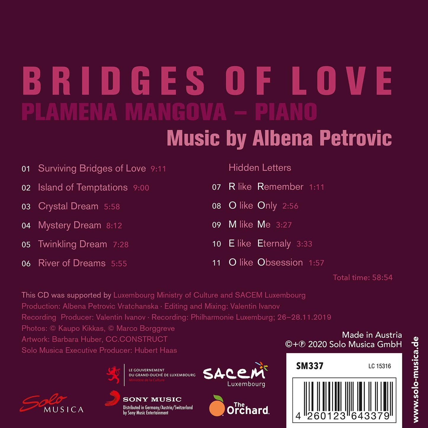 Bridges of Love - Works for Piano Solo by Albena Petrovic