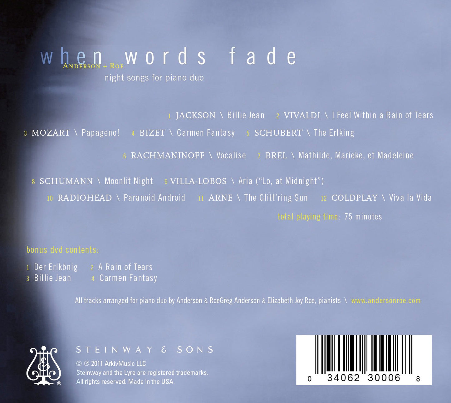 When Words Fade (Night Songs for Piano Duo)
