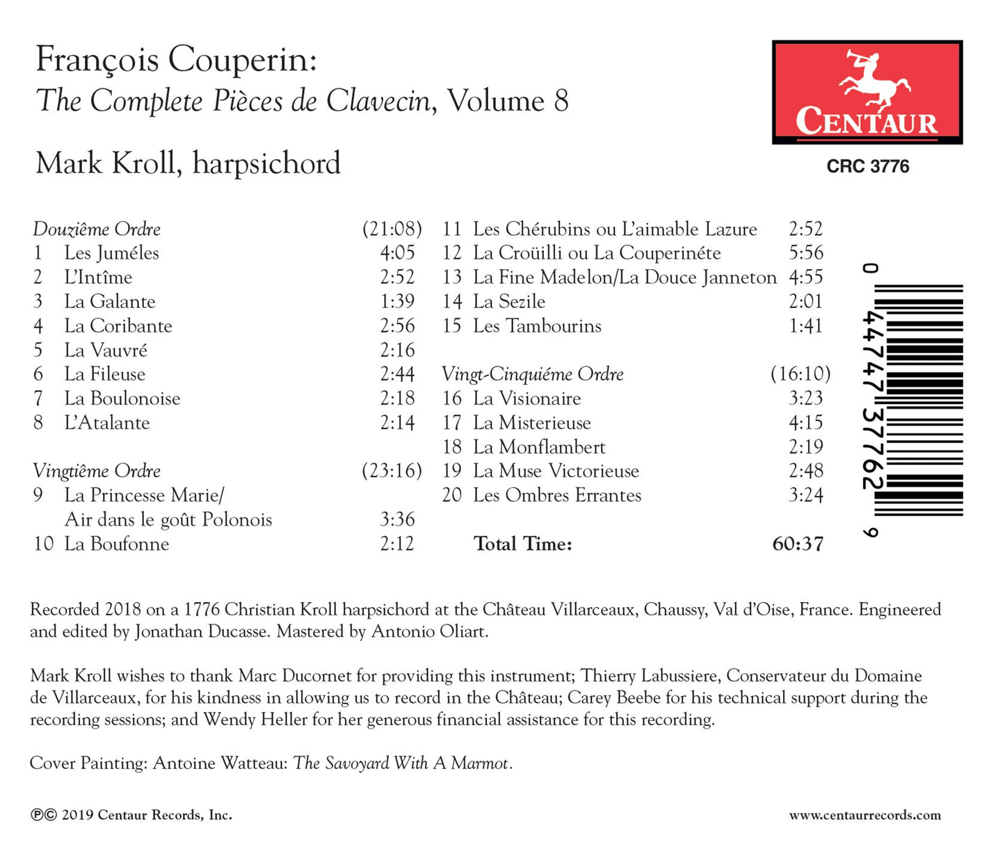 Couperin: The Complete Pièces de Clavecin, Vol. 8
