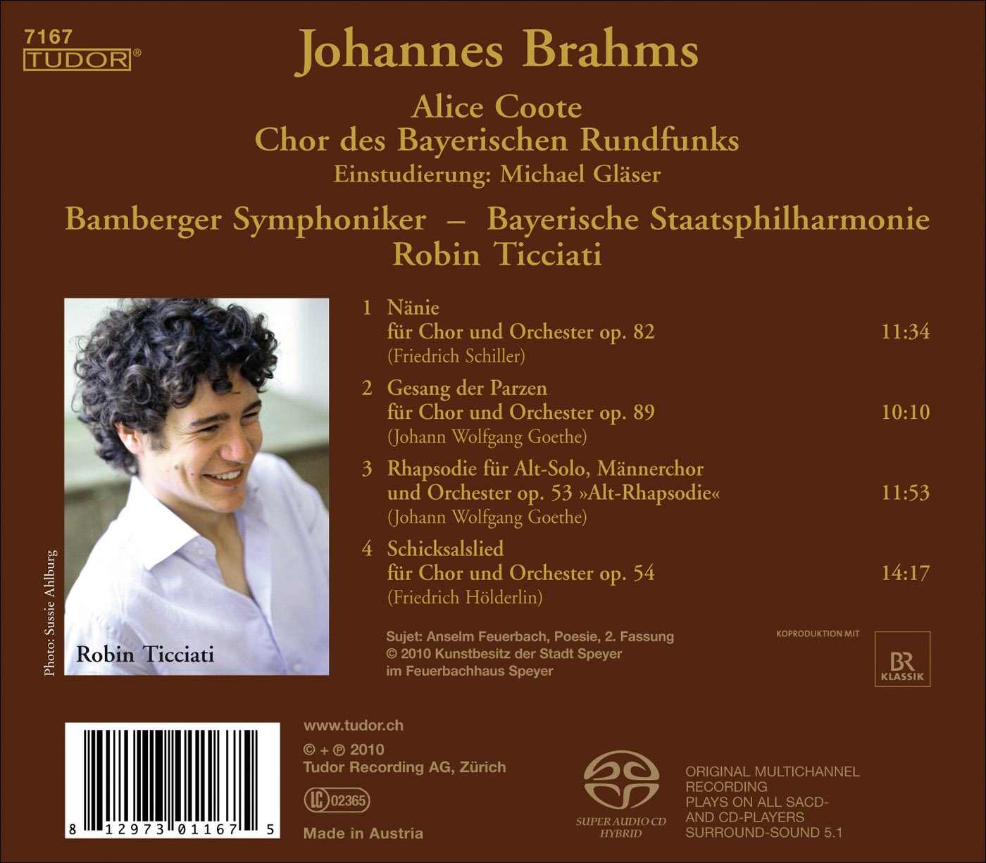 Brahms, J.: Nanie / Gesang der Parzen / Alto Rhapsody / Schi