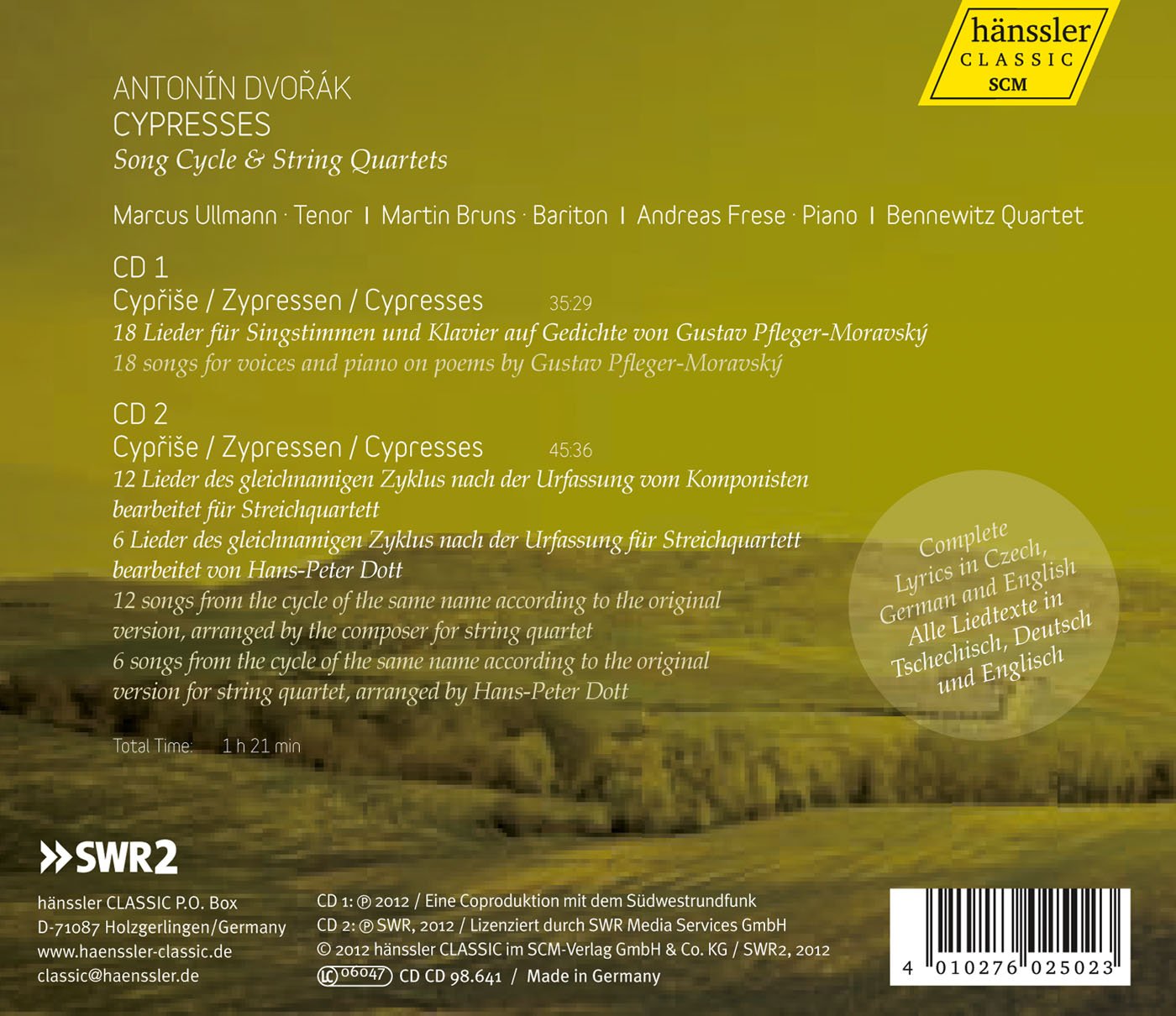 Dvorak: Cypresses