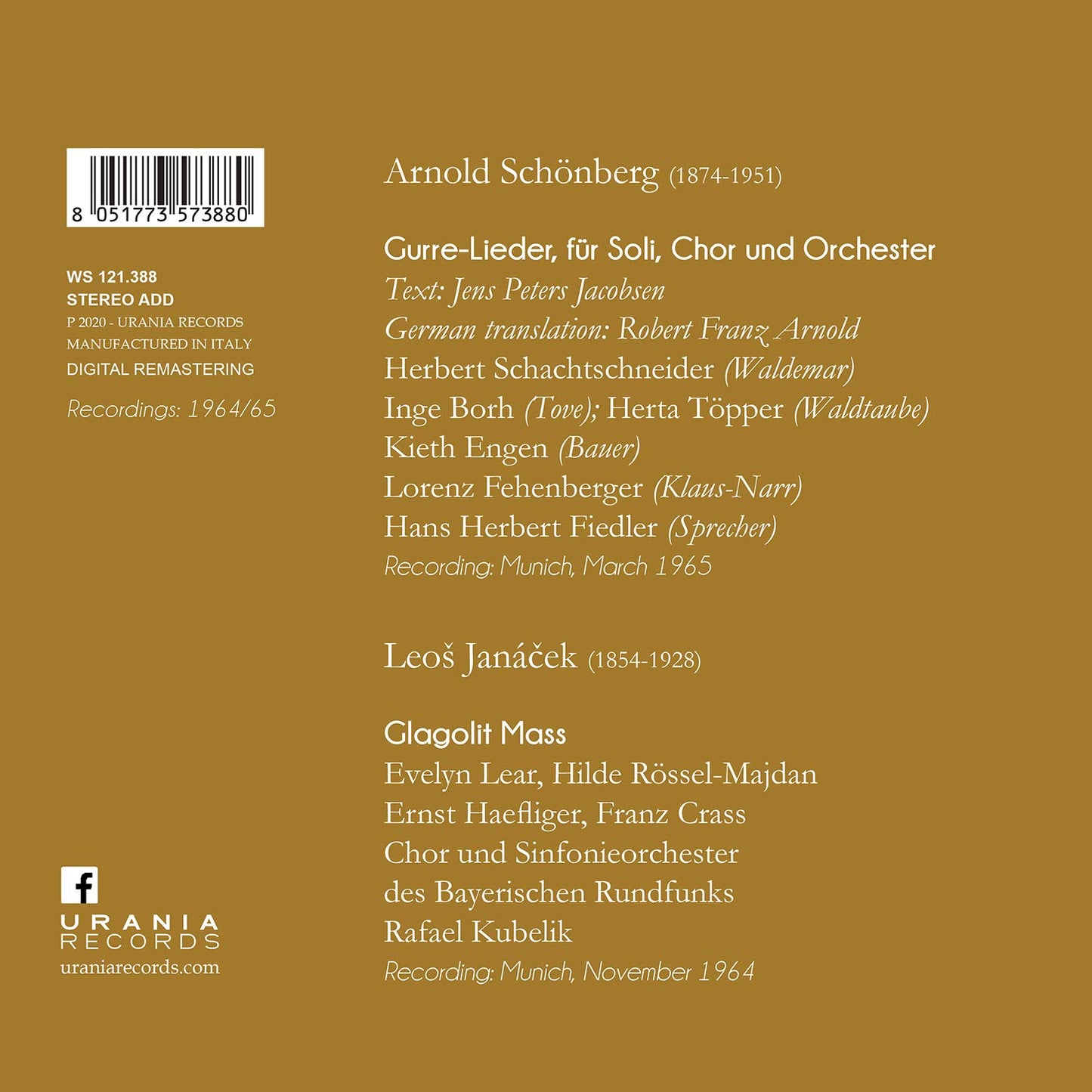 Schoenberg: Gurre-Lieder - Janácek: Glagolitic Mass
