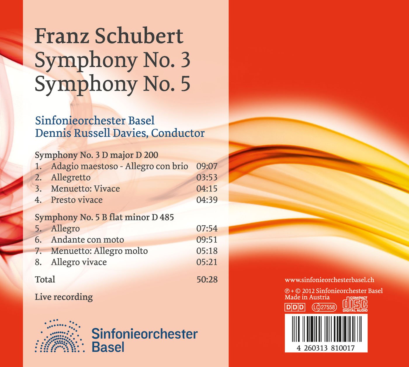 Schubert: Symphonies Nos. 3 & 5