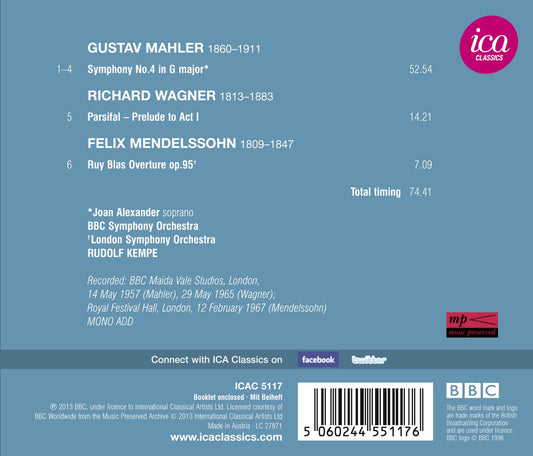 Mahler: Symphony No. 4 - Wagner: Prelude from Parsifal - Men