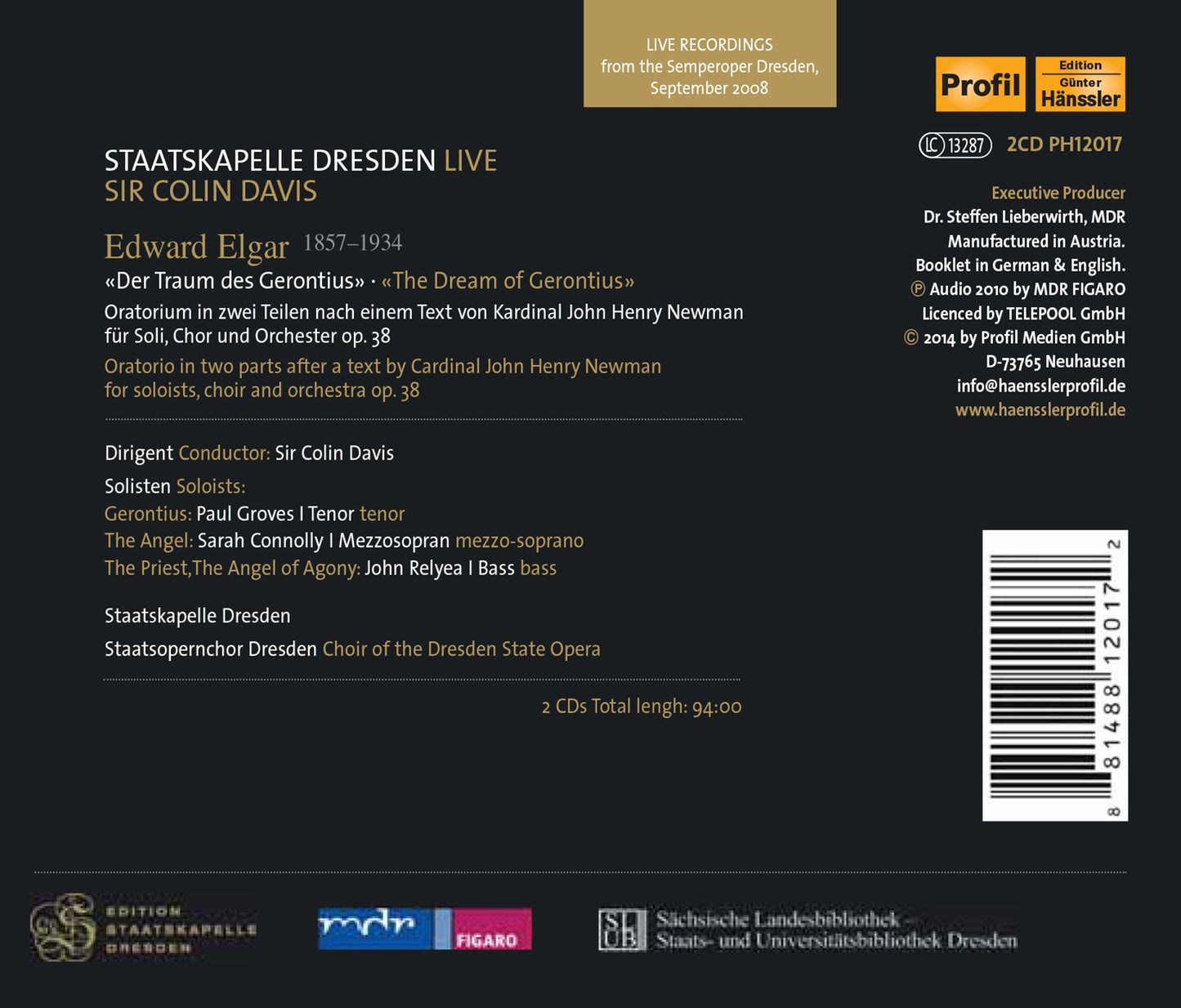 Elgar: The Dream of Gerontius, Op. 38