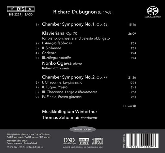 Dubugnon: Klavieriana - Chamber Symphonies Nos. 1 & 2