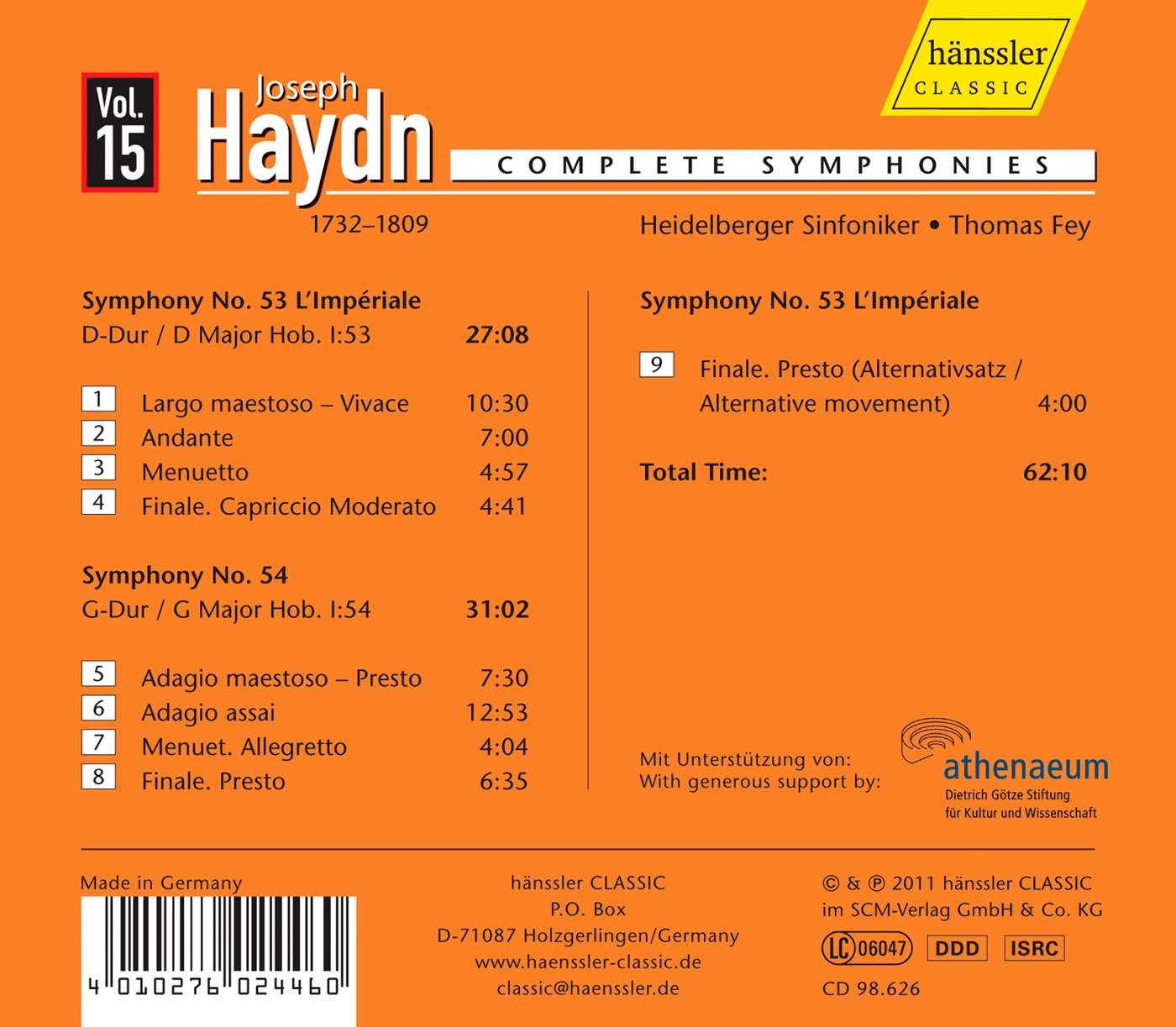 Haydn: Symphonies, Nos. 53-54
