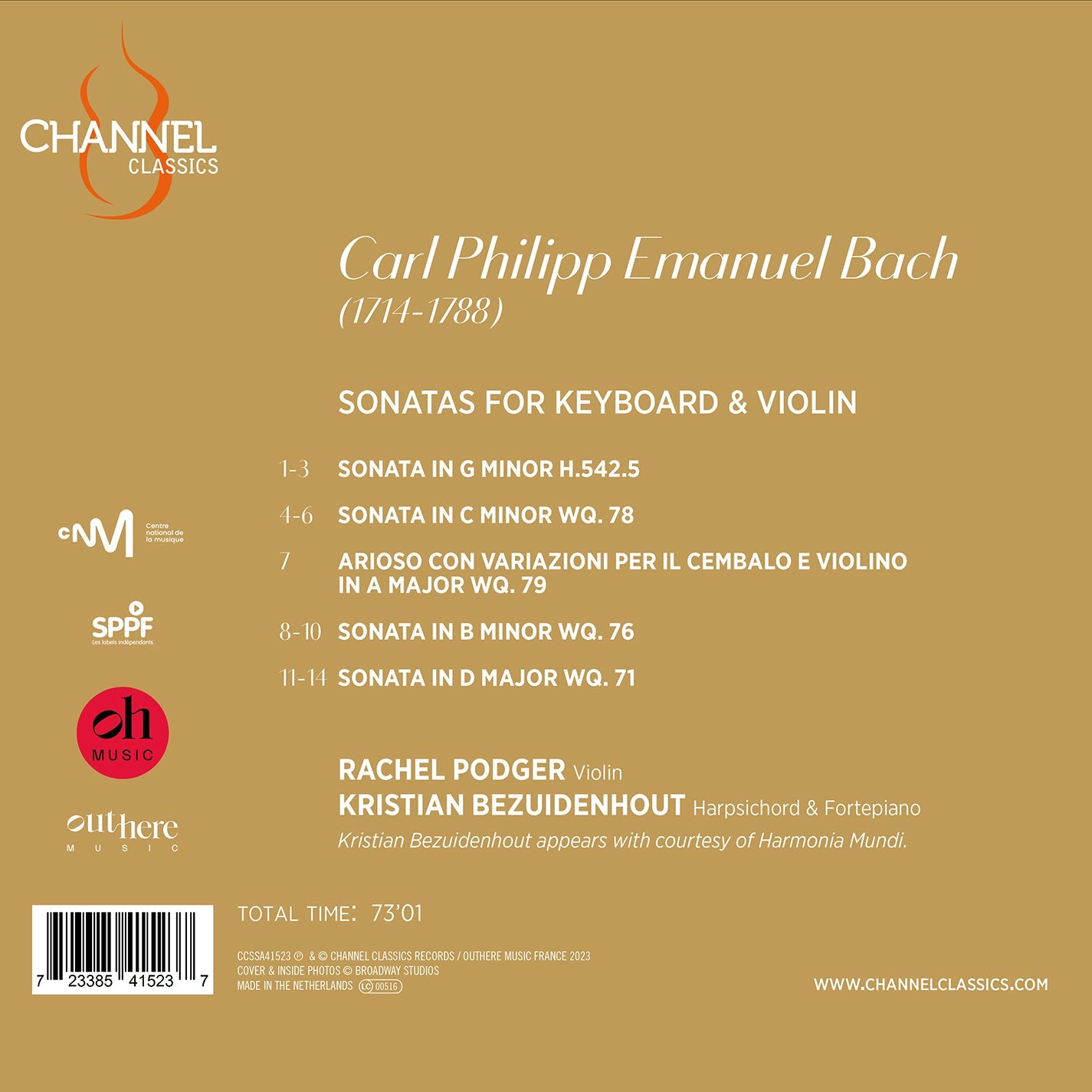 C.P.E. Bach: Sonatas For Keyboard & Violin