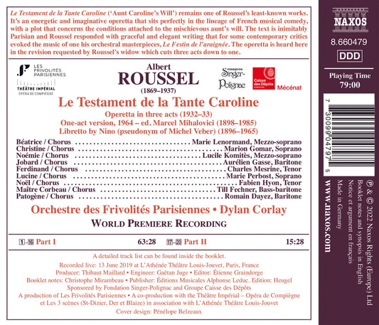 Roussel: Le Testament de la Tante Caroline