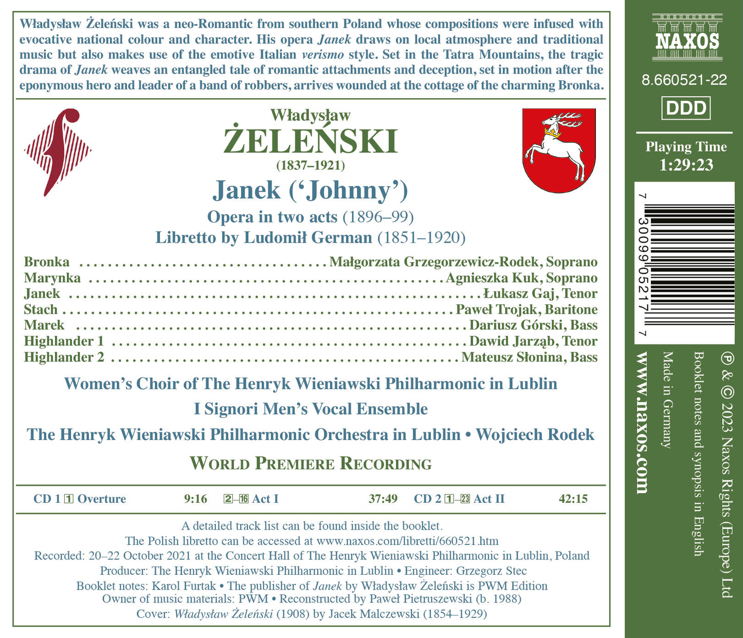Zelenski: Janek (Opera In 2 Acts)