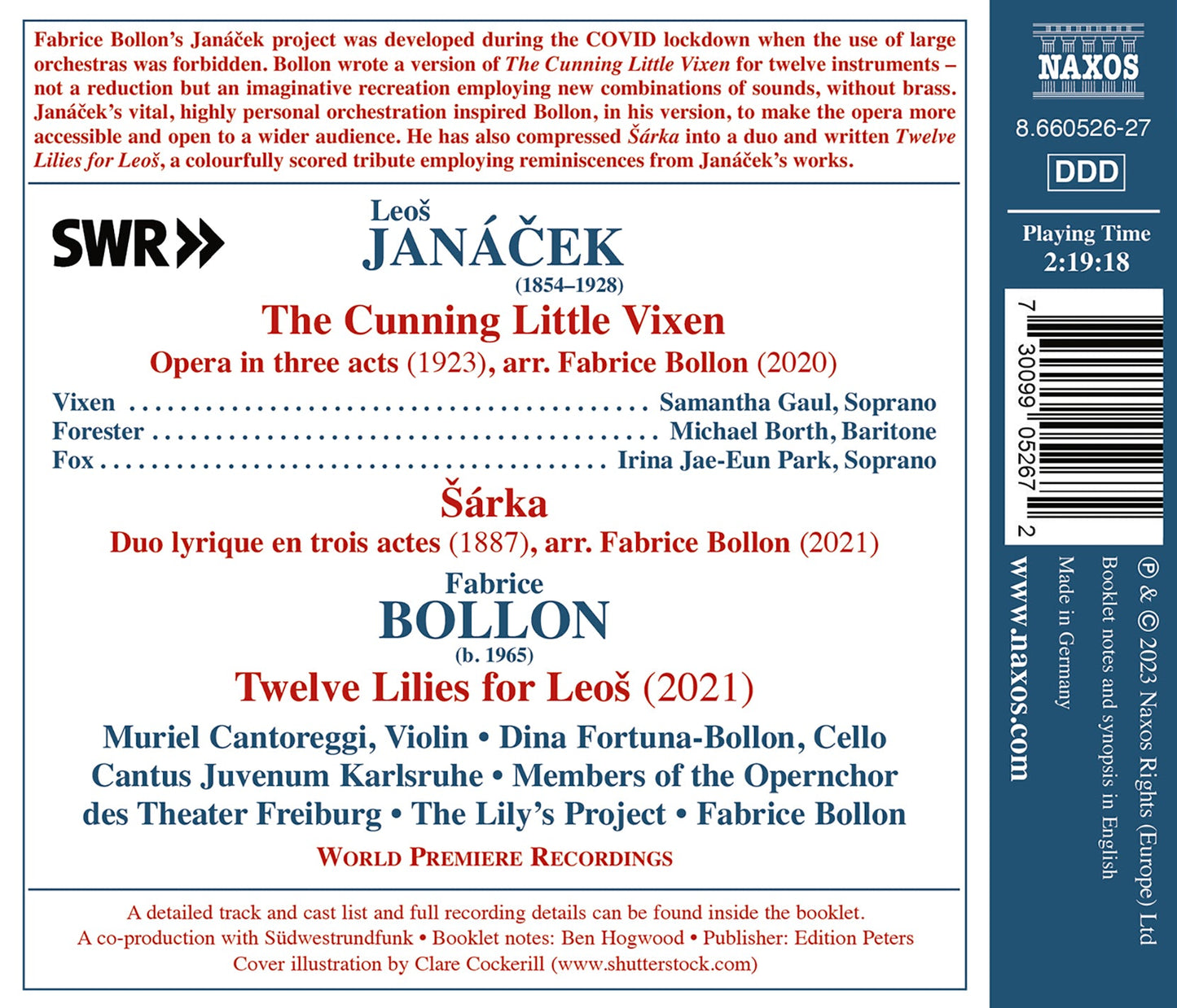 Janacek: The Cunning Little Vixen; Sarka; Bollon: Twelve Lil