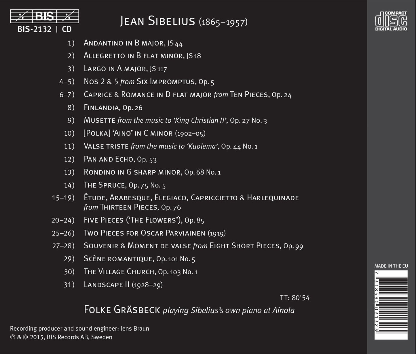 Folke Gräsbeck plays Sibelius on the Ainola Piano