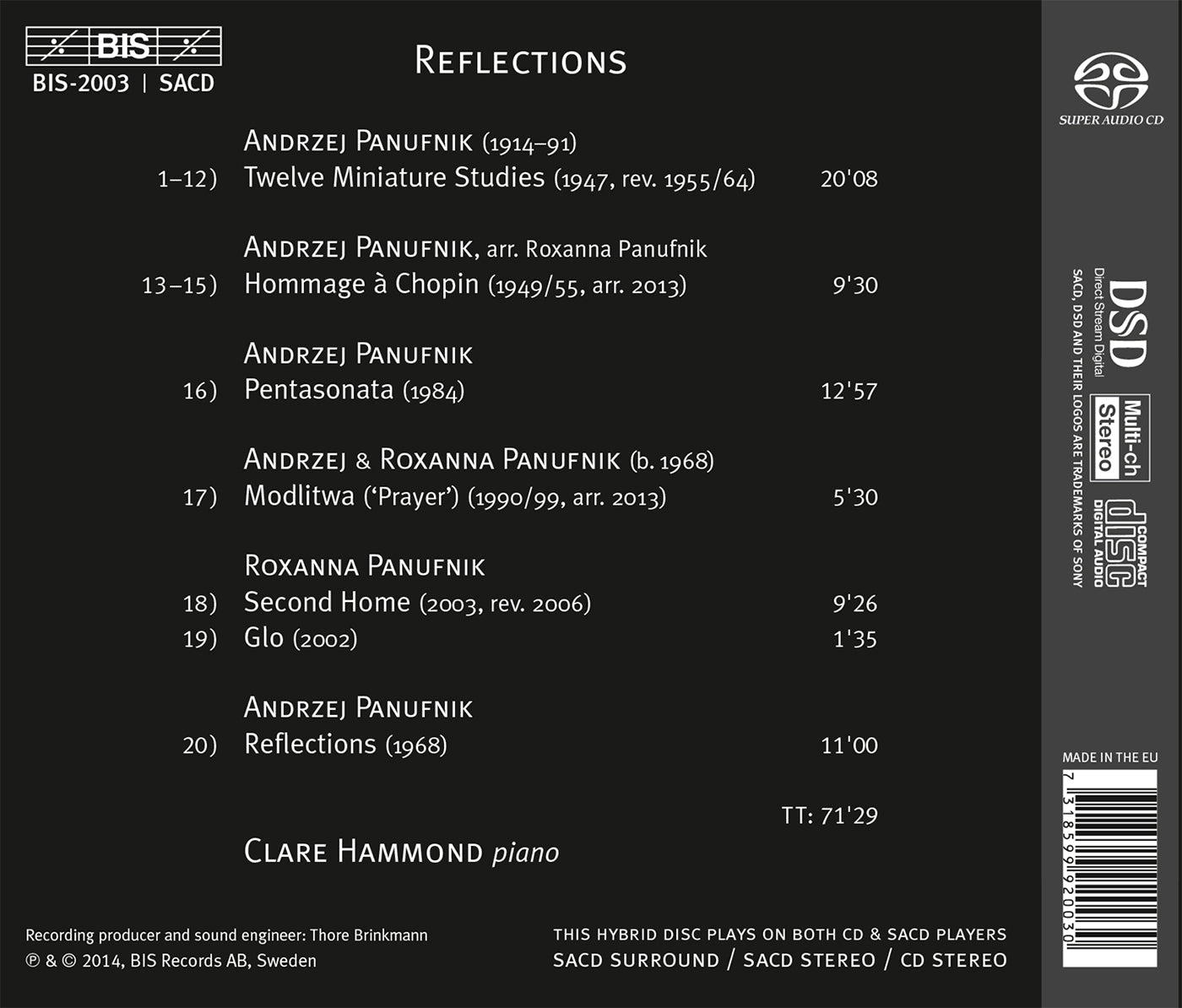 Reflections - Solo Piano Works of Andrzej and Roxanna Panufn
