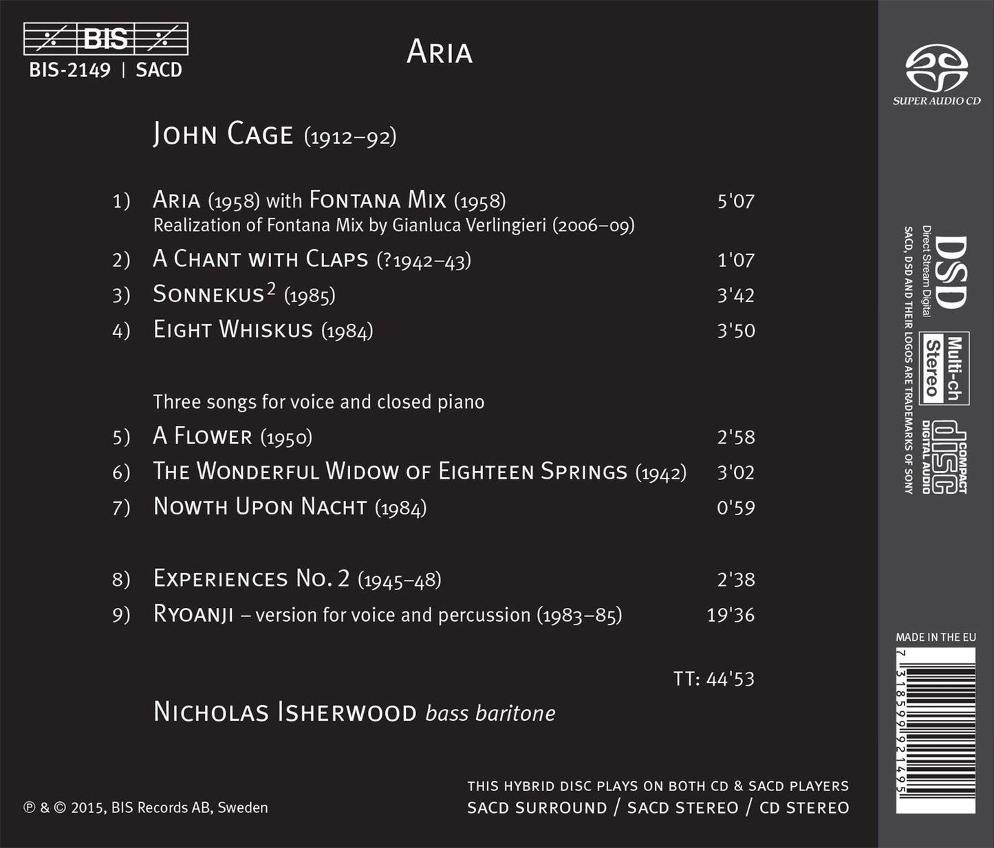 Aria: Nicholas Isherwood Performs John Cage
