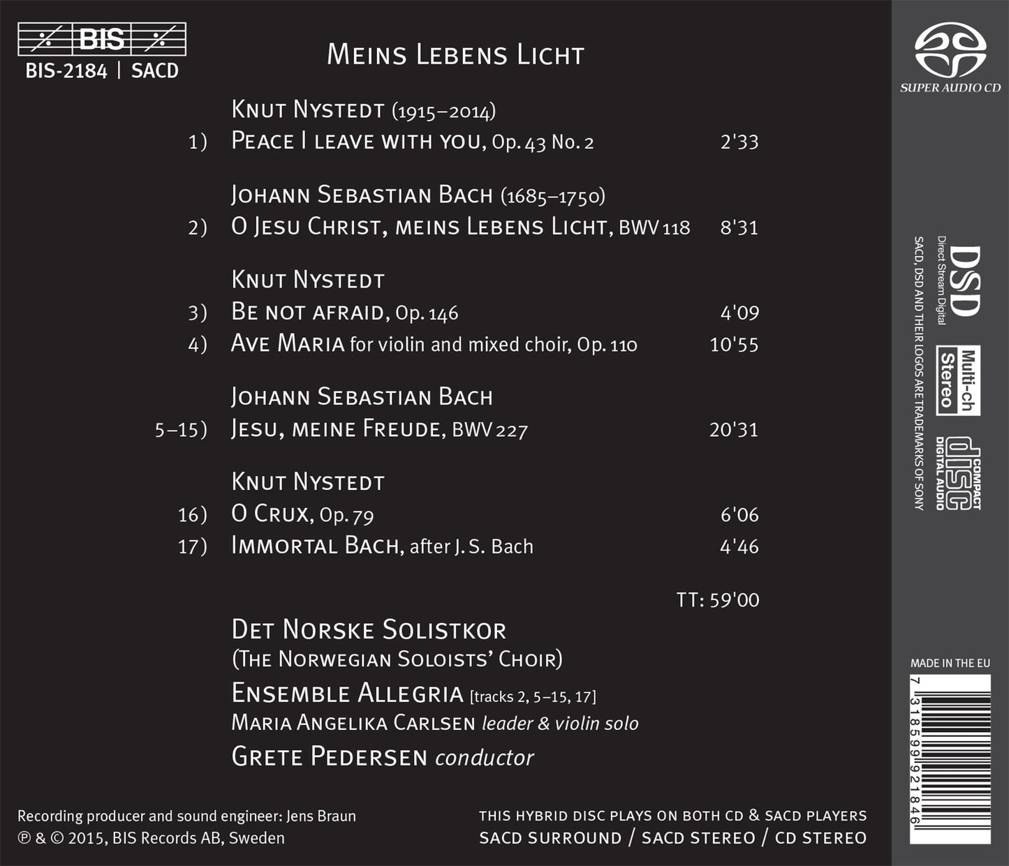 Nystedt & J.S. Bach: Meins Lebens Licht