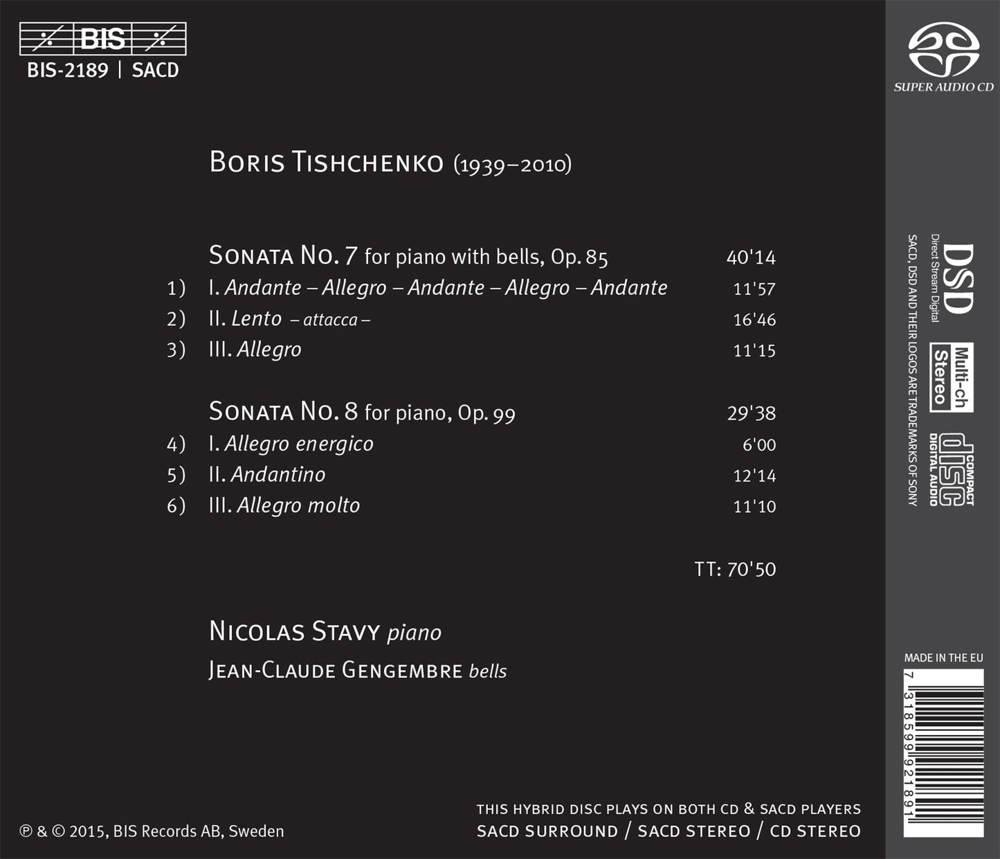 Tishchenko: Piano Sonatas Nos. 7 & 8