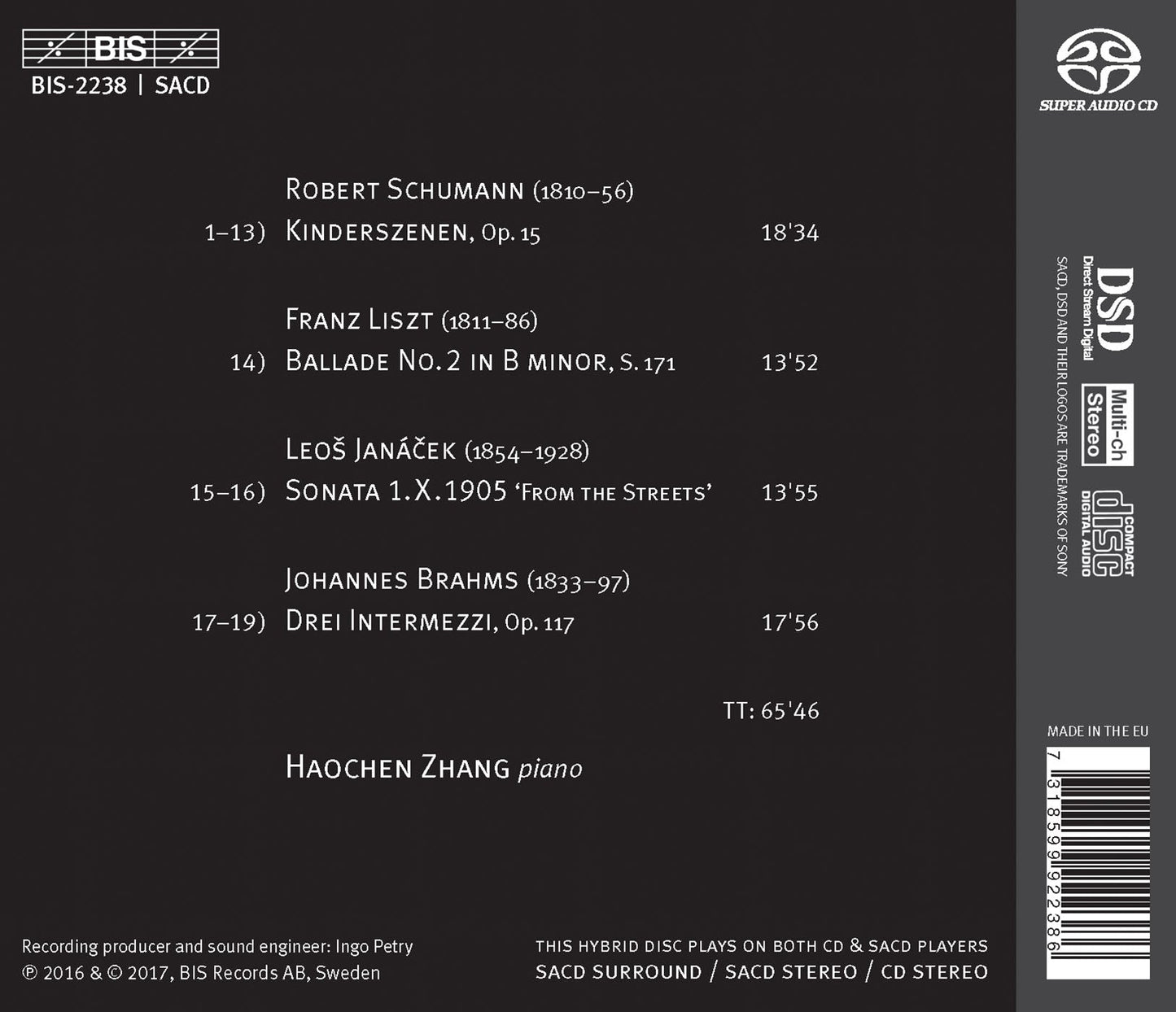 Schumann, Liszt, Janácek & Brahms: Piano Works