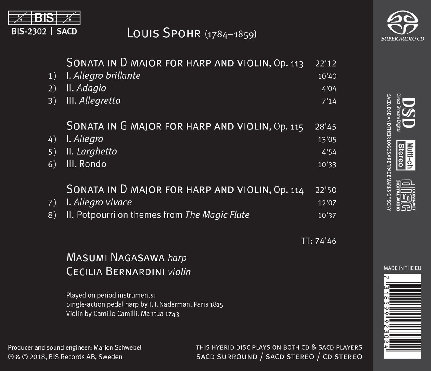 Spohr: Sonatas for Harp & Violin