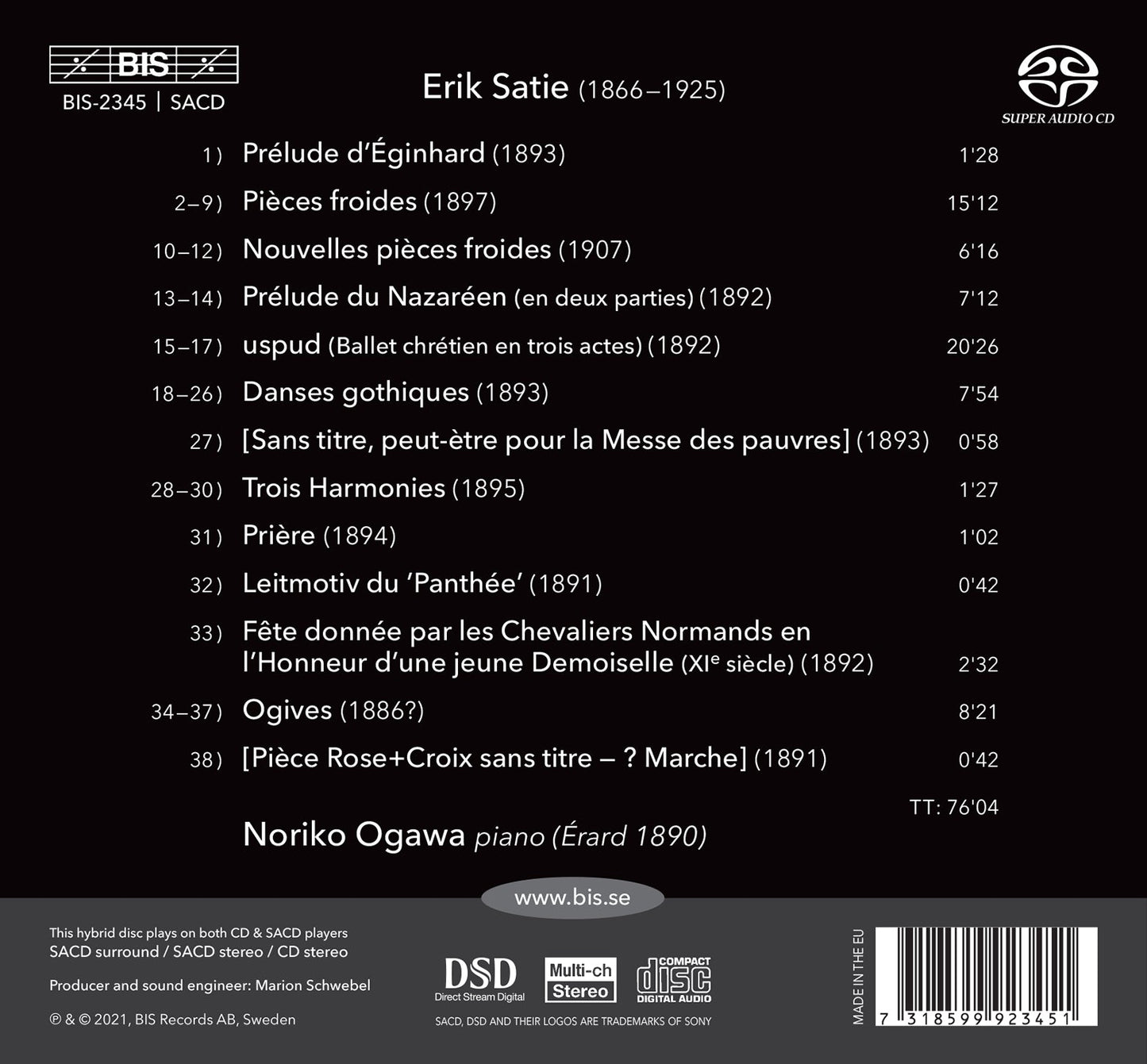 Satie: Piano Music, Vol. 5 - "Esoterik Satie"