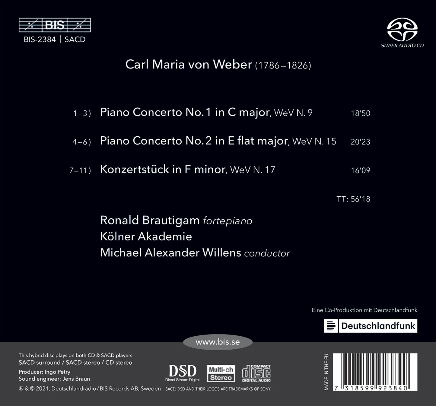 Carl Maria Von Weber: Complete Works For Piano & Orchestra