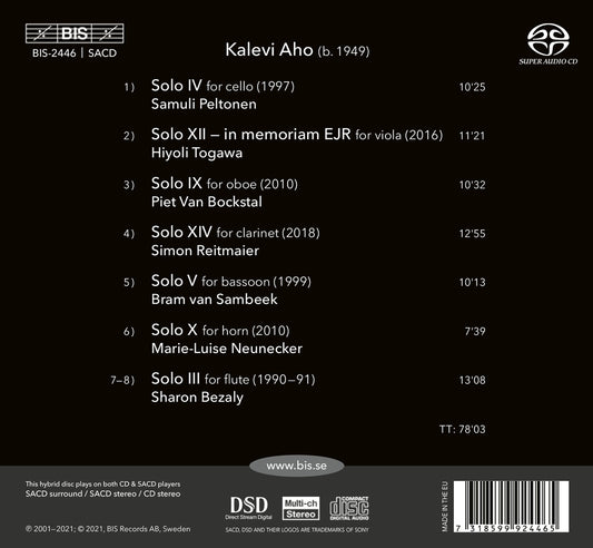 Kalevi Aho: Solo, Vol. 1