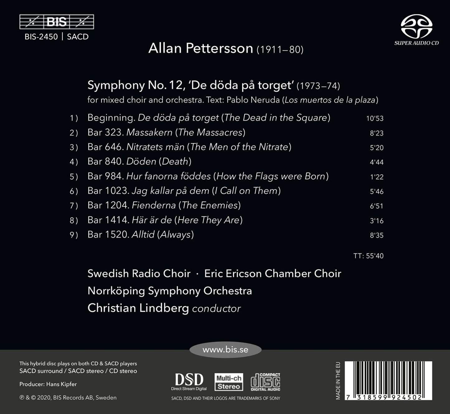 Pettersson: Symphony No. 12, 'De Döda På Torget'
