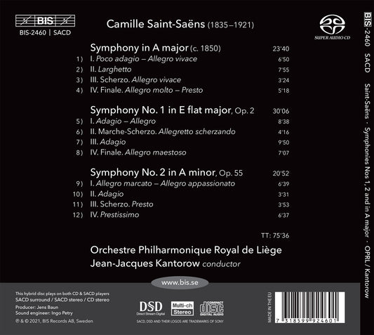 Saint-Saëns: Symphonies Nos. 1 And 2 - Symphony In A Major
