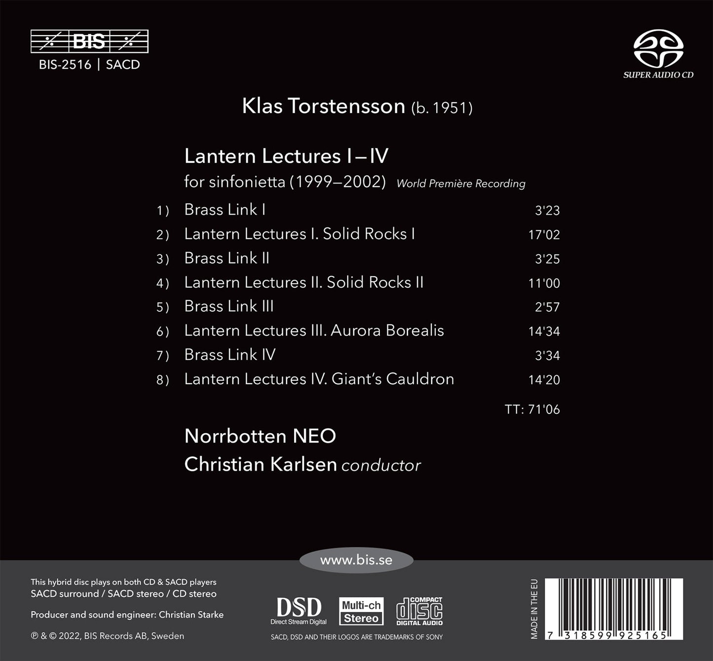 Torstensson: Lantern Lectures I-IV for Sinfonietta