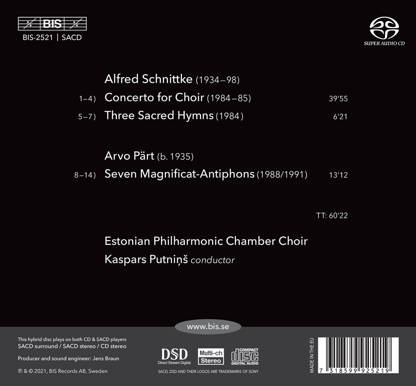 Alfred Schnittke: Choir Concerto - 3 Sacred Hymns - Arvo Pär