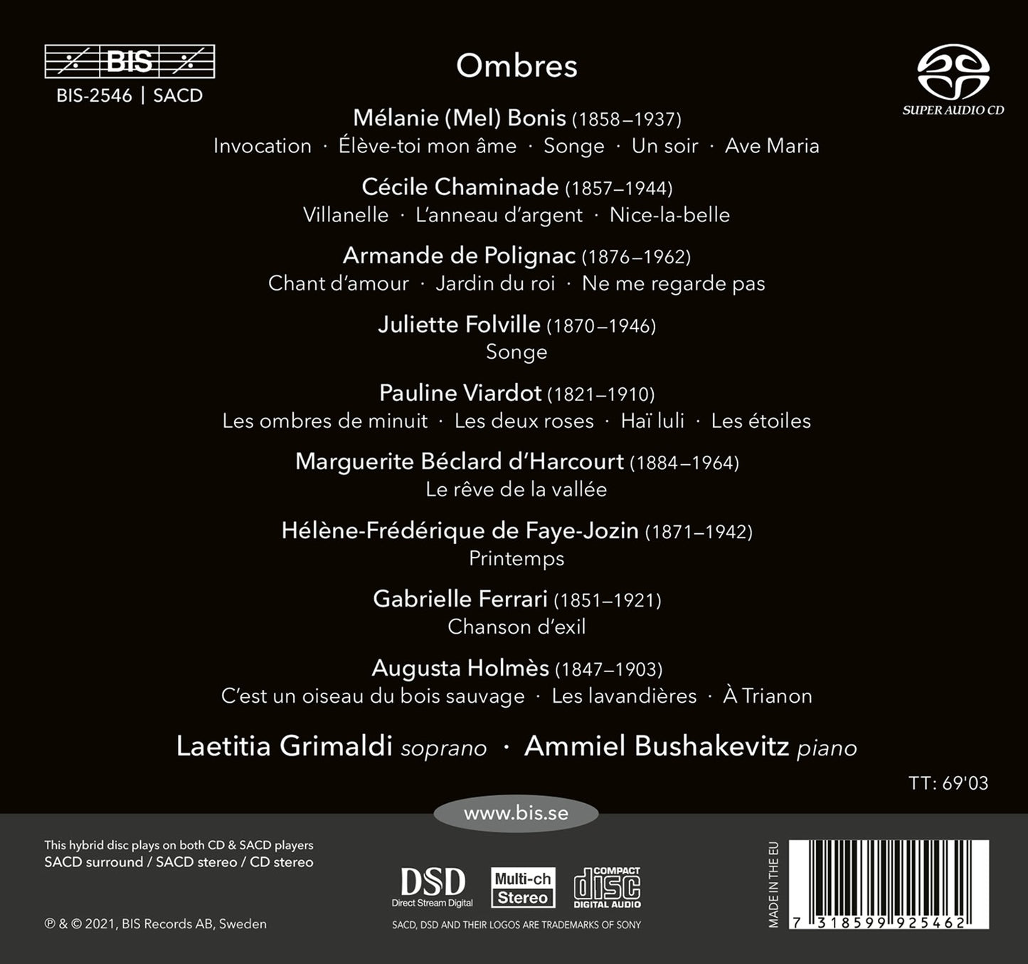 Ombres: Women Composers of La Belle Époque