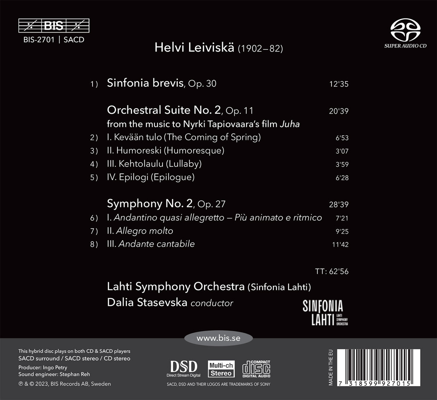 Leiviska: Orchestral Works, Vol. 1