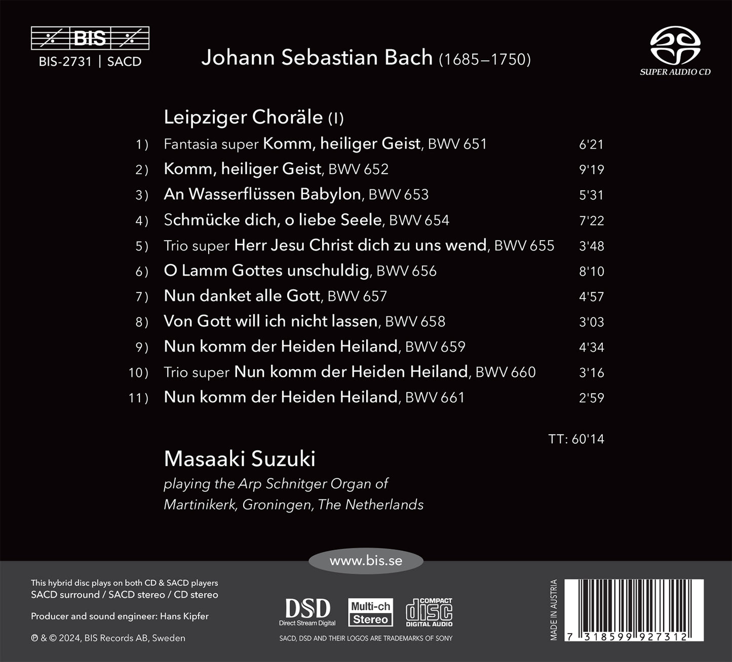 J.S. Bach: Organ Works, Vol. 6