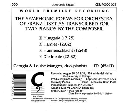 Liszt: Complete Symphonic Poems for Two Pianos, Vol. 3 (The)