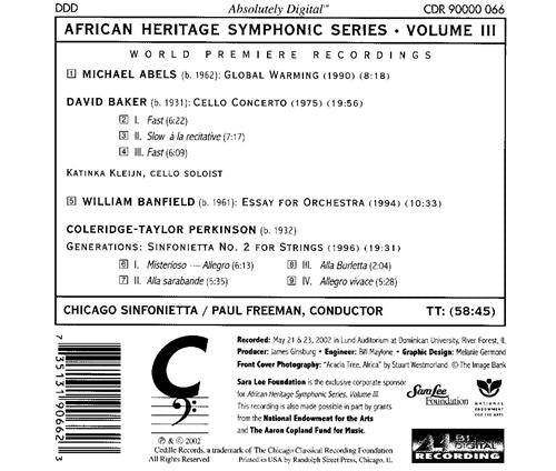 AFRICAN HERITAGE SYMPHONIC SERIES, Vol. 3